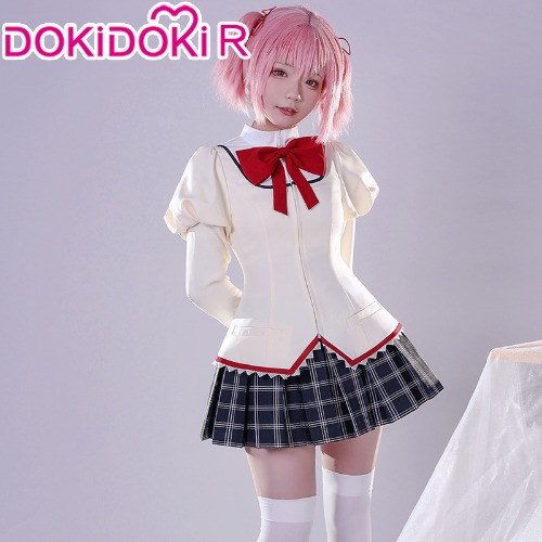 DokiDoki-R Anime Puella Magi Madoka Magica Cosplay Kaname Madoka Costume Uniform | XL-Instock