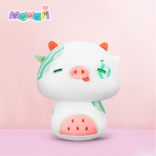 Mewaii® Mushroom Family Watermelon Cow Kawaii Plush Pillow Squish Toy