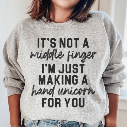 It's Not A Middle Finger Sweatshirt - Sport Grey / M