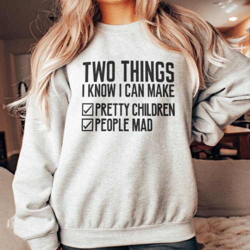 Two Things I Know I Can Make Sweatshirt - Sport Grey / M
