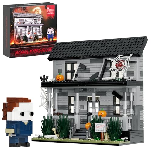 Michael Myers Figure & House Building Blocks Kits, Collectible Decoration Building Toy, Present for Friends and Fans, Creative Stable Collectible Building Toy(586 Pieces)
