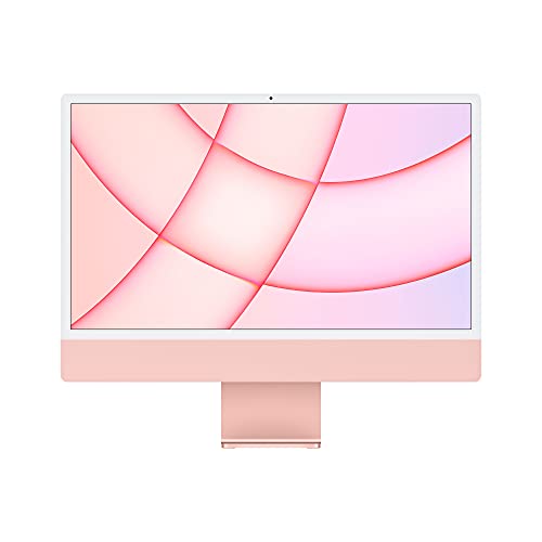 Apple iMac 2021 all-in-one desktop computer with M1 chip: 8-core CPU, 8-core GPU, 24-inch Retina display, 8GB RAM, 512GB SSD storage, 1080p FaceTime HD camera, matching accessories; Pink - M1 chip with 8‑core CPU and 8‑core - 512GB - Pink