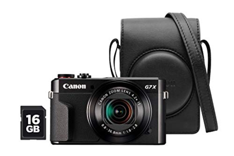 Canon PowerShot G7 X II Premium Starter Kit (Black) - Vlogging camera (Full HD 60p movies, flip-up screen, superfast autofocus, 5-axis stabilisation) + leather case + 16GB SD card - Amazon exclusive - Kit with leather case and 16GB SD Card