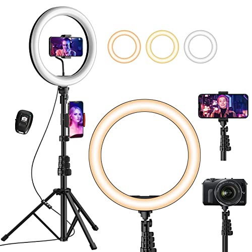 UPhitnis 12" Ring Light,Anneau Lumineux,LED Lumière Anneau,Réglable pour Maquillage/Téléphone/Caméra Vidéo/Camera Vlog/Selfie - 12"