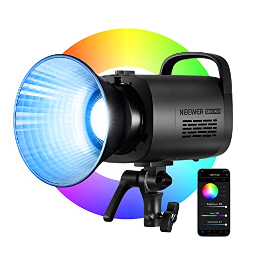 NEEWER CB60 70W RGB COB Video Light avec 2.4G/Application Contrôle à Distance, Éclairage Continue RGB LED, Monture Bowens Lumière Photo Studio - CB60