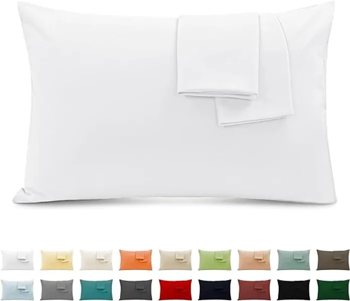 Funda Almohada 100% Algodón 45x150 cm 1 PCS, Juego de 1 Funda Almohada de Suave Puro Algodón, Sin Cremallera Cepillada con Cierre de sobre Blanco - Blanco - 45x150 cm 1 PCS