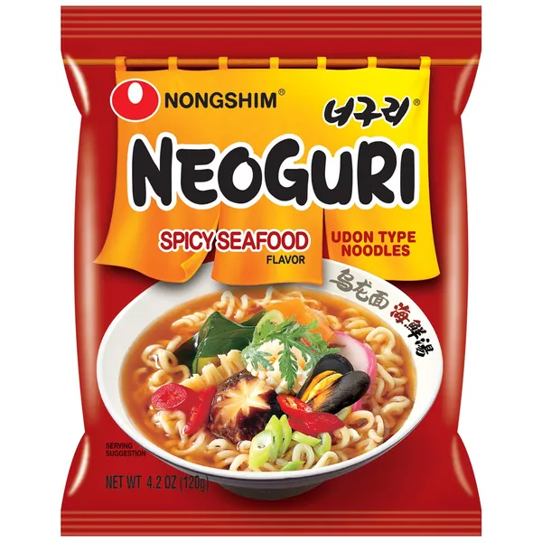 Nongshim Neoguri Spicy Seafood with Udon-Style Noodle, 4.2 Ounce (Pack of 16)