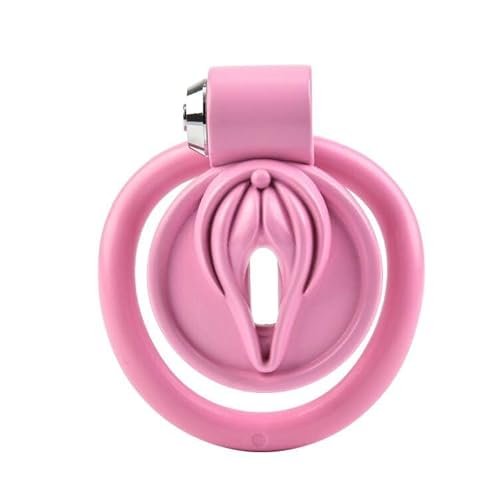 SM Men Beginner Cage Chastity Lock Adjustable Bird Cage Chastity Device Adult Game Sex Toys Cock Cage Penis Cage Sissy Inverted Chastity Rooster Cage to Prevent Erection Bondage for Lovers - pink