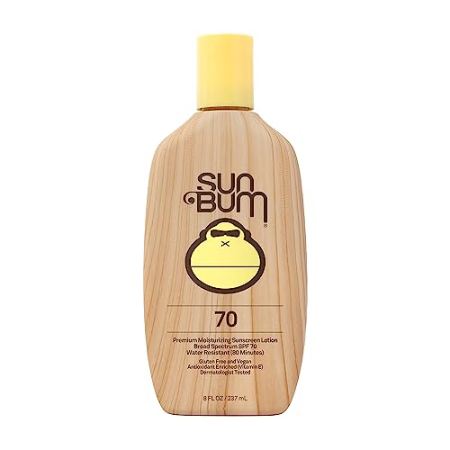 Sun Bum Original SPF 70 Sunscreen Lotion | Vegan and Hawaii 104 Reef Act Compliant (Octinoxate & Oxybenzone Free) Broad Spectrum Moisturizing UVA/UVB Sunscreen with Vitamin E | 8 oz - SPF 70 - 8 Fl Oz (Pack of 1)