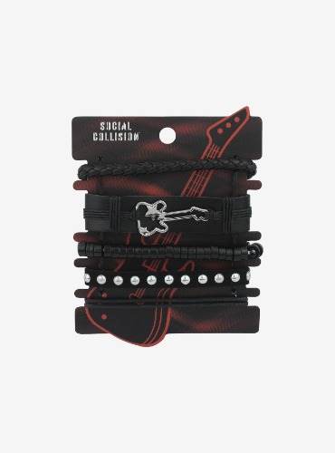 Social Collision® Guitar Faux Leather Bracelet Set
