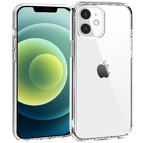 TENOC Phone Case Compatible with iPhone 12 & iPhone 12 Pro, Clear Case Non-Yellowing Protective Bumper Hard Back Cover for 6.1 Inch - iPhone 12 / 12 Pro - Clear Anti-Yellowing