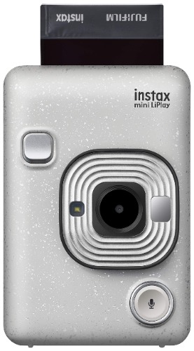 Instax Fujifilm Mini LiPlay Hybrid Instant Camera and Printer (Stone White) - Stone White