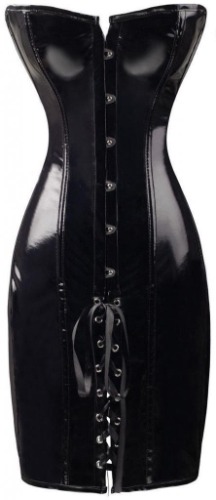 Alivila.Y Fashion Corset Women's Shiny PVC Lace Up Corset Dress