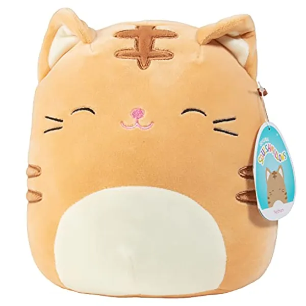Squishmallows 8-Inch Nathan The Orange Cat - Official Jazwares Plush - Collectible Soft & Squishy Kitty Stuffed Animal Toy - Add to Your Squad - Gift for Kids, Girls & Boys