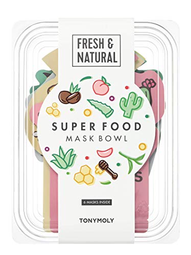 TONYMOLY Super Food Mask, 0.74 oz - Hydrate, Soothe, Purify, and Replenish Tired Skin - Superfood Mask Bowl Set