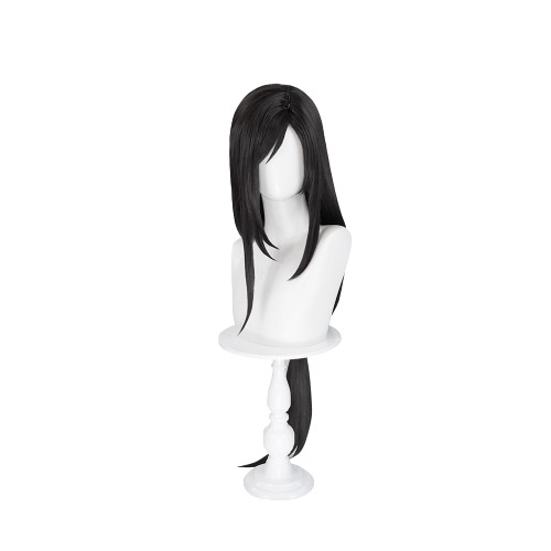 【Normal Ver Ready For Ship】DokiDoki Tiifa Lockhhart Wig / Earrings Women Long Black Tied Hair | Normal Version Wig Only-Ready For Ship