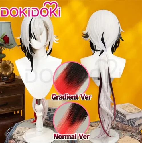 【Normal Ver. Ready For Ship】DokiDoki Game Genshin Impact Fontaine  Fatui Harbinger CosplayThe Knave Arlecchino Wig / Head Accessory | Gradient Ver.-PRESALE