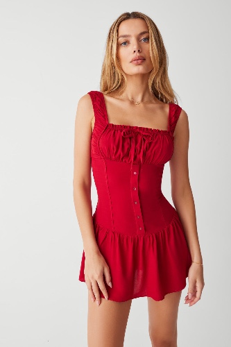 Christa Ruffle Mini Dress - Romance | Romance / XL