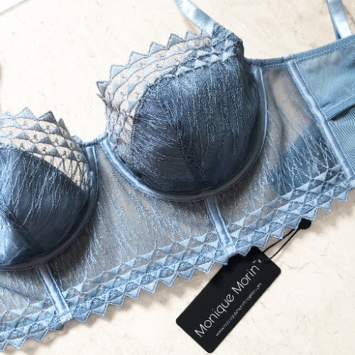 Aura Longline Bra - 34D/36C / Denim Blue