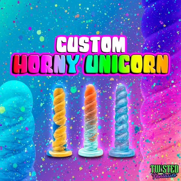 Custom Uni-Horn Swirl Dildo - Suction Cup Dildo - Fantasy Dildo - Adult Toys - Sex Toys - Dildoes for Women Men