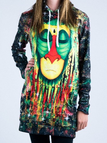 Rasta Rafiki Hooded Dress | XL / Crushed Velvet