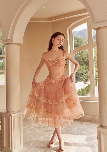 Princess Laurel Corset Dress | Laurel Pink / S