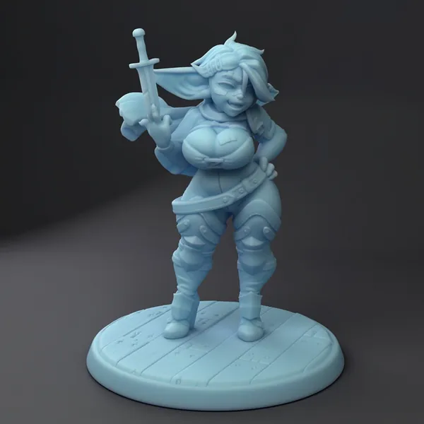 Meryl the Goblin Rogue, 3D Printed Mini (STL by Twin Goddess Miniatures)