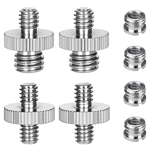 Homeet 8 Pièce Vis Adaptateur Caméra Vis 1/4” à 3/8” Convertisseur Ecrous Vis pour trépieds et monopods, Rotules, Flash Lights, Reflex DSLR, Support et Lampes - 8 Pièces