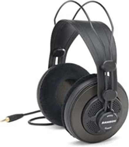 Samson Semi Open-Back Studio Reference Headphones, Black, Over Ear (.)