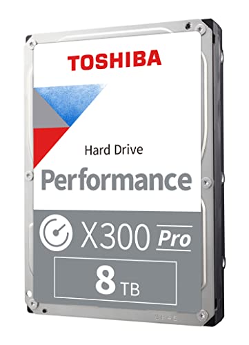 Toshiba X300 PRO 8TB High Workload Performance for Creative Professionals 3.5-Inch Internal Hard Drive – Up to 300 TB/Year Workload Rate CMR SATA 6 GB/s 7200 RPM 256 MB Cache - HDWR480XZSTB - 8 TB - Professional Workstation