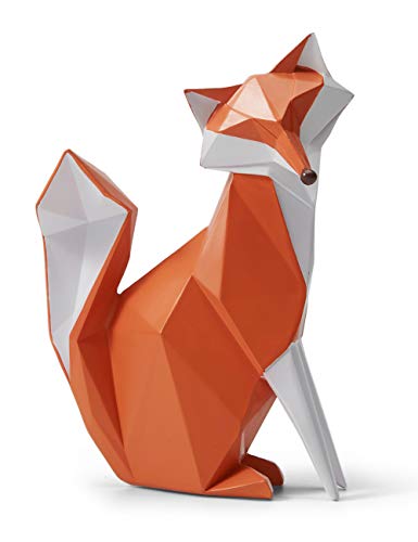 HAUCOZE Fox Figurine Statue Gifts Geometric Sculpture Decor Polyresin Animal Arts 8.0 inch