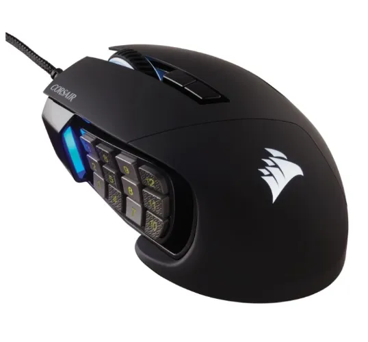 Corsair SCIMITAR RGB ELITE MMO - Black - Gaming Mus - Optisk - 17 knapper - Sort med RGB lys