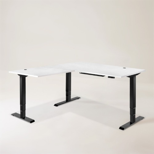 Grove Standing Desk - Oak White - Black