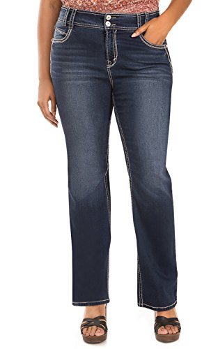 WallFlower Women's Luscious Curvy Bootcut Mid-Rise Insta Stretch Juniors Jeans (Standard and Plus) - 13 Jenna