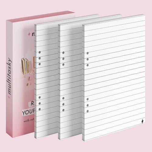 A5/A6 Notebook Paper Refill 3-Pack: Line, Dot, Grid, To-Do / Sticky Note Ruler Insert - Line / A5/B5