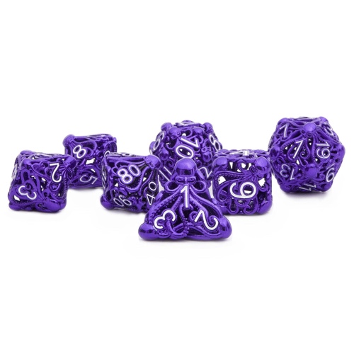 DnDWow Purple Hollow Mind Flayer Metal Dice