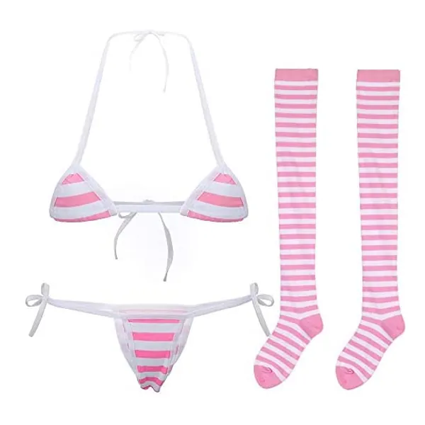 
                            Cute Sexy Anime Lingerie Bra and Panty Set Lolita Cosplay Micro Underwear Suit Kawaii for Women
                        