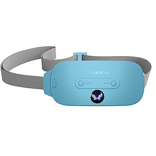 Portable Cordless Fast Heating Pad, Electric Waist Belt Device with 3 Heat Levels and 3 Massage Modes, Back or Belly Heating Pad for Women and Girl - Blue