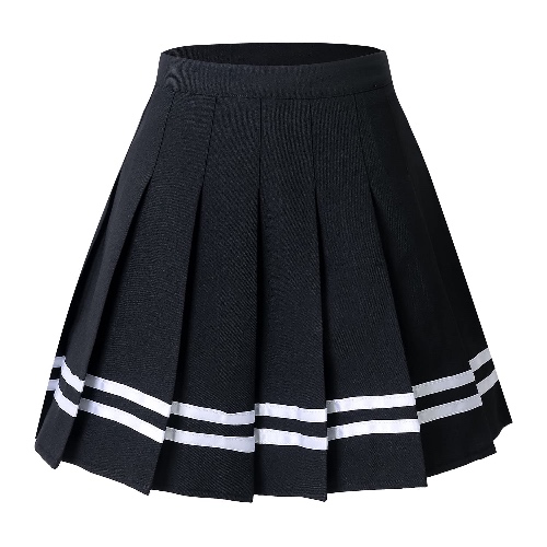 Hoerev Women Girls Short High Waist Pleated Skater Tennis School Skirt