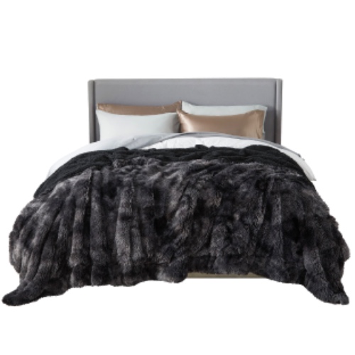 Bedsure Faux Fur King Size Blanket Tie Dye Black – Fuzzy, Fluffy, and Shaggy Faux Fur, Soft and Thick Sherpa, Tie-dye Decorative Gift, King Blanket for Bed, 108x90 Inches, 380 GSM