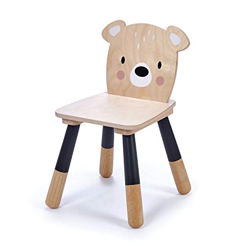 Tender Leaf Toys - Forest Table and Chairs Collections - Adorable Kids Size Art Play Game Table and Chairs - Made with Premium Materials and Craftsmanship for Children 3+ (Forest Bear Chair) - Forest Bear Chair