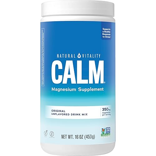 Natural Vitality Calm, Magnesium Citrate Supplement, Anti-Stress Drink Mix Powder, Gluten Free, Vegan, & Non-GMO, Original Unflavored, 16 oz - Original