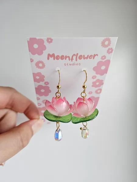 Lotus Earrings, Flower Earrings