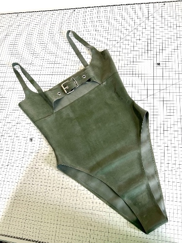 Latex Buckle Bust Bodysuit