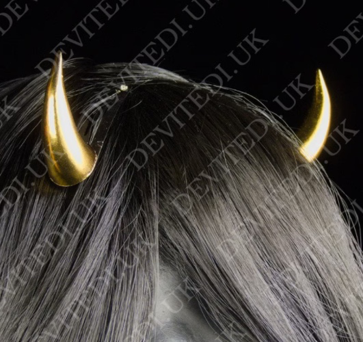 Horn Clips Metallic Devil Demon Oni | Horns Tiny Mini Hairclips Barrettes | For Costume, Cosplay, Photoshoots, Every Day Casual Wear