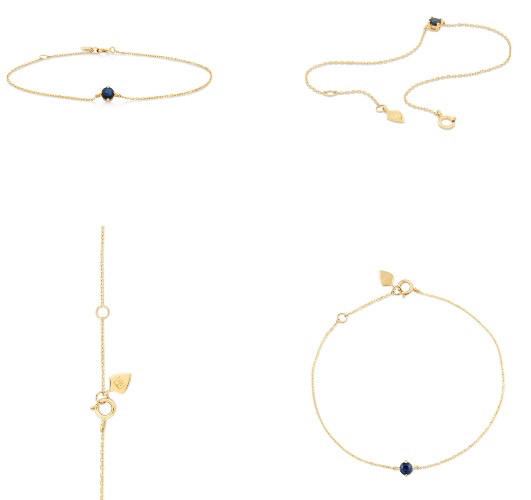 Bracelet with Sapphire in 10kt Yellow Gold