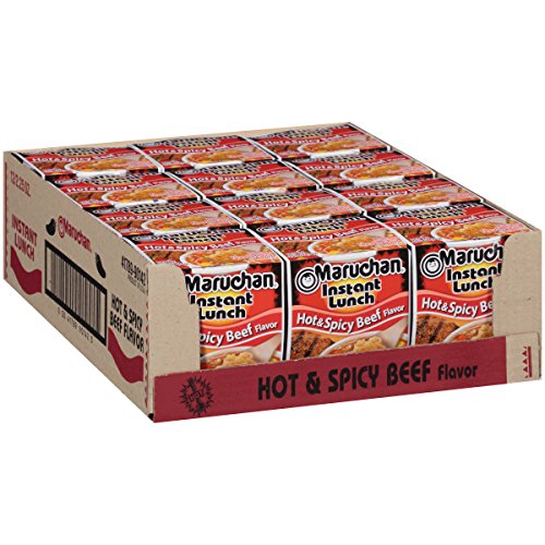 Maruchan Instant Lunch Hot & Spicy Beef, 2.25 Oz, Pack of 12 - 2.25 Ounce (Pack of 12) - Hot & spicy beef - Instant Lunch