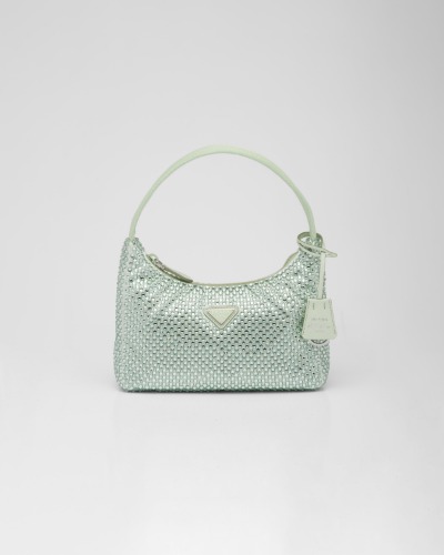 Satin mini-bag with crystals