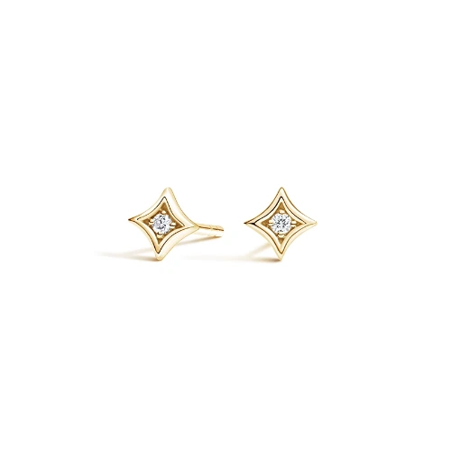 14K Yellow Gold Heritage Diamond Stud Earrings
