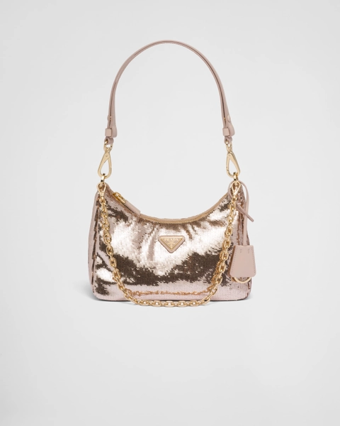 Nylon and sequin mini-bag